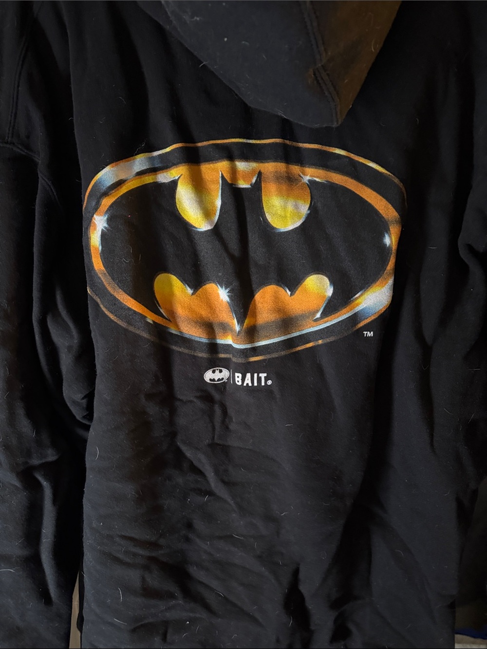 BAIT x Batman Black Graphic Pullover Hoodie - Men's Logo Sweatshirt
